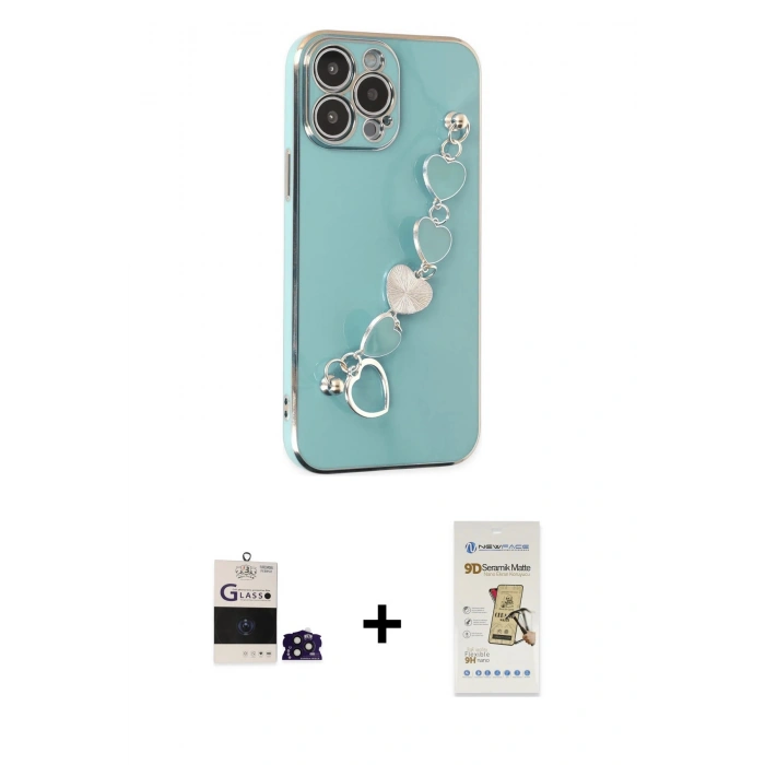 MARSİLYAN™- iPhone 14 Pro Max Kılıf Nova Işık Prime - Siyah Mat Seramik Nano Ekran Koruyucu + Bilvis Titan Kamera Lens - DNMR