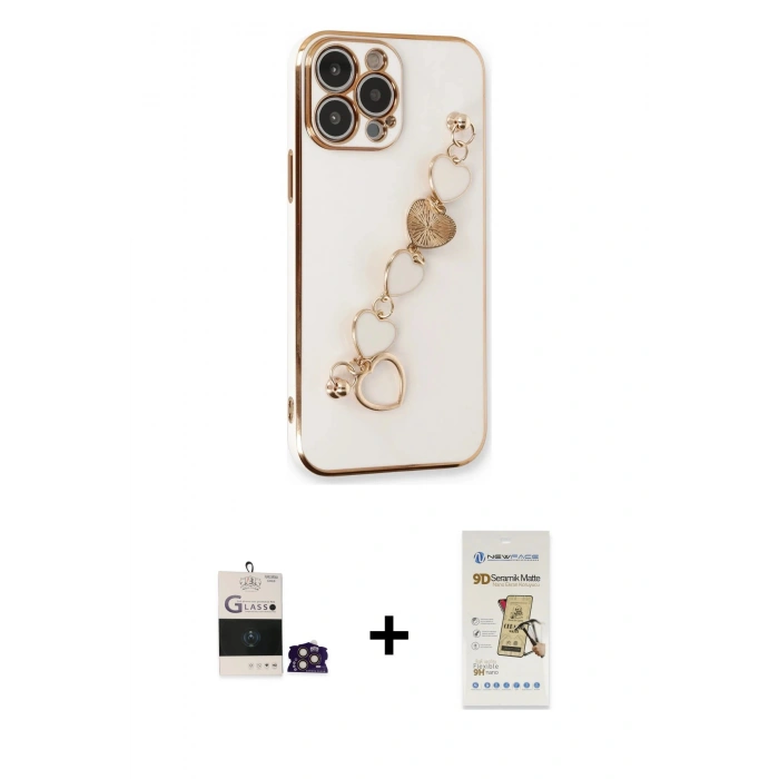 MARSİLYAN™- iPhone 14 Pro Max Kılıf Nova Işık Prime - Siyah Mat Seramik Nano Ekran Koruyucu + Bilvis Titan Kamera Lens - GD