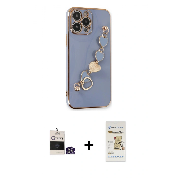 MARSİLYAN™- iPhone 14 Pro Max Kılıf Nova Işık Prime - Siyah Mat Seramik Nano Ekran Koruyucu + Bilvis Titan Kamera Lens - GS