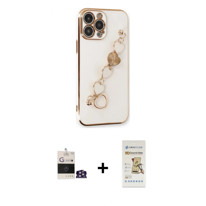 MARSİLYAN™- iPhone 14 Pro Max Kılıf Nova Işık Prime - Siyah Mat Seramik Nano Ekran Koruyucu + Bilvis Titan Kamera Lens - GS