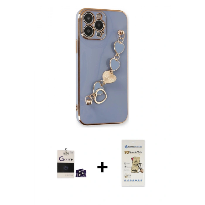 MARSİLYAN™- iPhone 14 Pro Max Kılıf Nova Işık Prime - Siyah Mat Seramik Nano Ekran Koruyucu + Bilvis Titan Kamera Lens - DNMR