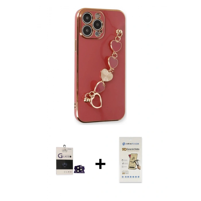 MARSİLYAN™- iPhone 14 Pro Max Kılıf Nova Işık Prime - Siyah Mat Seramik Nano Ekran Koruyucu + Siyah Bilvis Titan Kamera Lens
