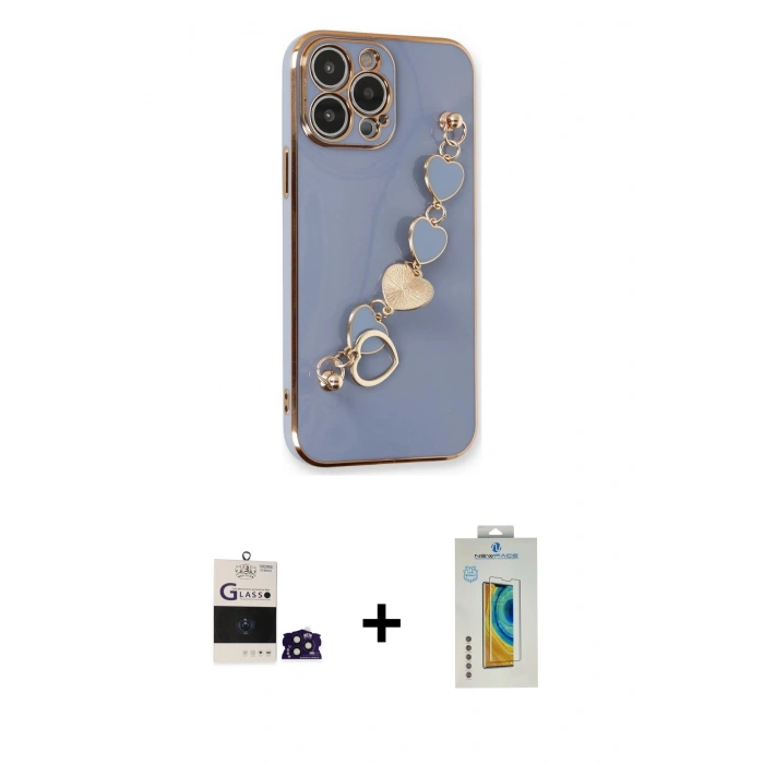 MARSİLYAN™- iPhone 14 Pro Max Kılıf Nova Işık Prime - Siyah Polymer Nano Ekran Koruyucu + Bilvis Titan Kamera Lens - DNMR