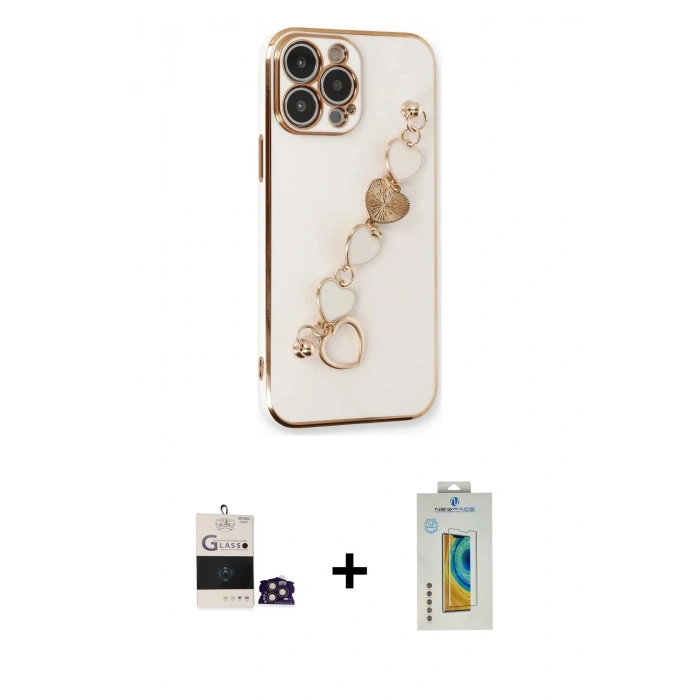 MARSİLYAN™- iPhone 14 Pro Max Kılıf Nova Işık Prime - Siyah Polymer Nano Ekran Koruyucu + Bilvis Titan Kamera Lens - GD