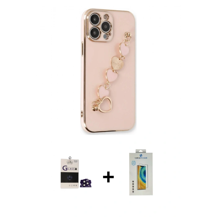 MARSİLYAN™- iPhone 14 Pro Max Kılıf Nova Işık Prime - Siyah Polymer Nano Ekran Koruyucu + Bilvis Titan Kamera Lens - DNMR