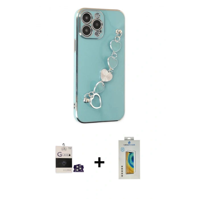 MARSİLYAN™- iPhone 14 Pro Max Kılıf Nova Işık Prime - Siyah Polymer Nano Ekran Koruyucu + Bilvis Titan Kamera Lens - GS