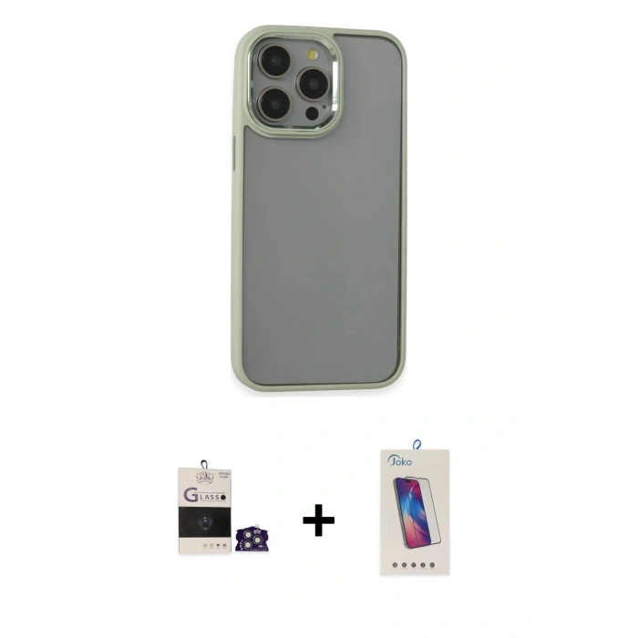 MARSİLYAN™- iPhone 14 Pro Max Kılıf Nova Işık Serisi - Siyah Joko 5D Cam + Bilvis Titan Kamera Lens - GS