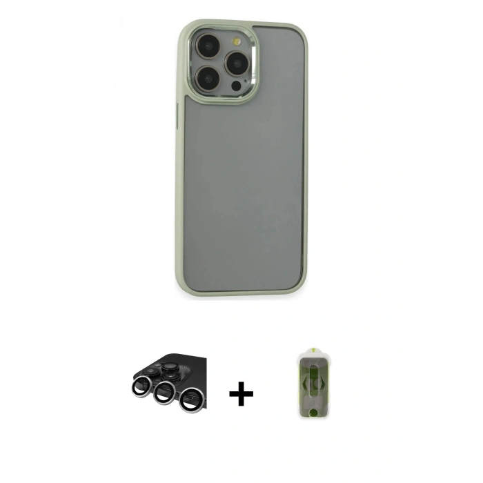 MARSİLYAN™- iPhone 14 Pro Max Kılıf Nova Işık Serisi - Siyah Joko Magic 5D Hayalet Cam + Raze Metal Kamera Lens - GS