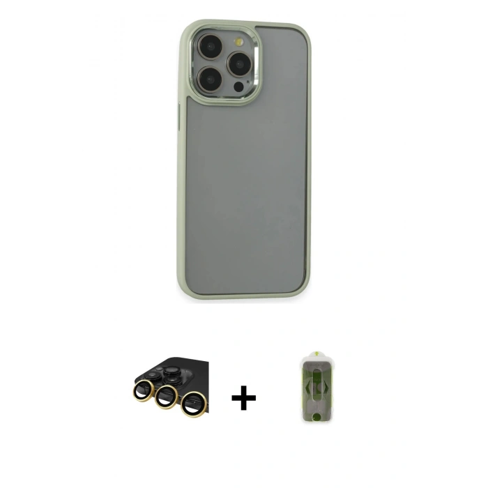 MARSİLYAN™- iPhone 14 Pro Max Kılıf Nova Işık Serisi - Siyah Joko Magic 5D Hayalet Cam + Raze Metal Kamera Lens - GD