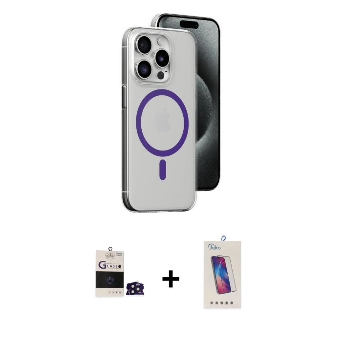 MARSİLYAN™- iPhone 14 Pro Max Kılıf Odak Form Özel Seri - Siyah Joko 5D Cam + Bilvis Titan Kamera Lens - DNMR