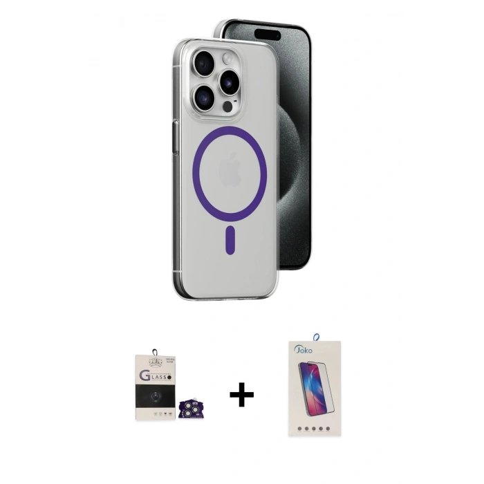 MARSİLYAN™- iPhone 14 Pro Max Kılıf Odak Form Özel Seri - Siyah Joko 5D Cam + Bilvis Titan Kamera Lens - GS