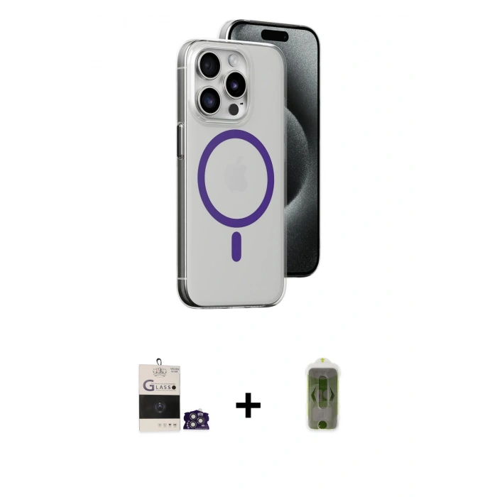 MARSİLYAN™- iPhone 14 Pro Max Kılıf Odak Form Özel Seri - Siyah Joko Magic 5D Hayalet Cam + Bilvis Titan Kamera Lens - GS