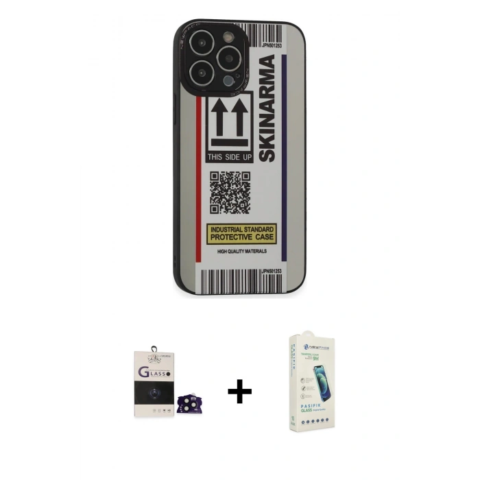 MARSİLYAN™- iPhone 14 Pro Max Kılıf Odak Klasik Serisi - Şeffaf Pasifik Cam Ekran Koruyucu + Bilvis Titan Kamera Lens - SH