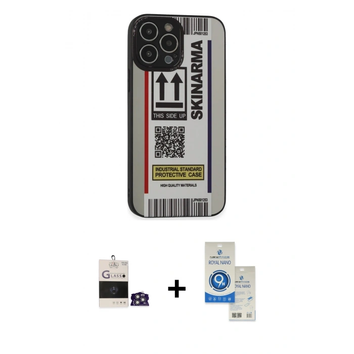 MARSİLYAN™- iPhone 14 Pro Max Kılıf Odak Klasik Serisi - Şeffaf Royal Nano Ekran Koruyucu + Bilvis Titan Kamera Lens - GS