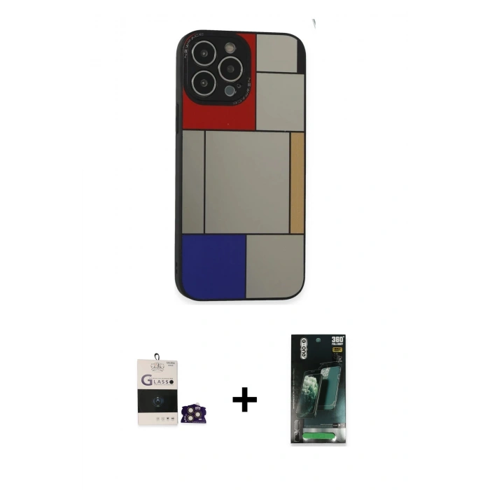 MARSİLYAN™- iPhone 14 Pro Max Kılıf Odak Klasik Serisi - Siyah 360 Mat Full Body Arka Koruyucu + Bilvis Titan Kamera Lens - GD