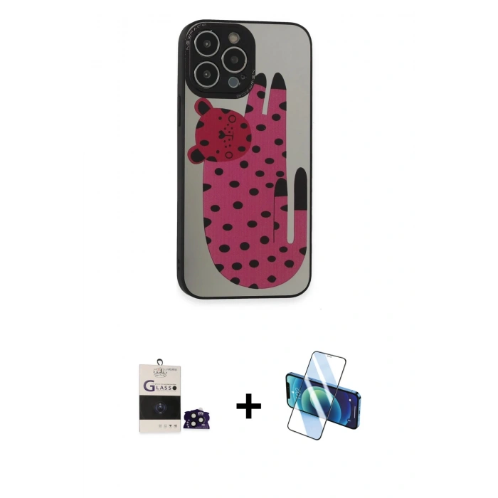 MARSİLYAN™- iPhone 14 Pro Max Kılıf Odak Klasik Serisi - Siyah 3D Antistatik Cam Ekran Koruyucu + Bilvis Titan Kamera Lens - SH