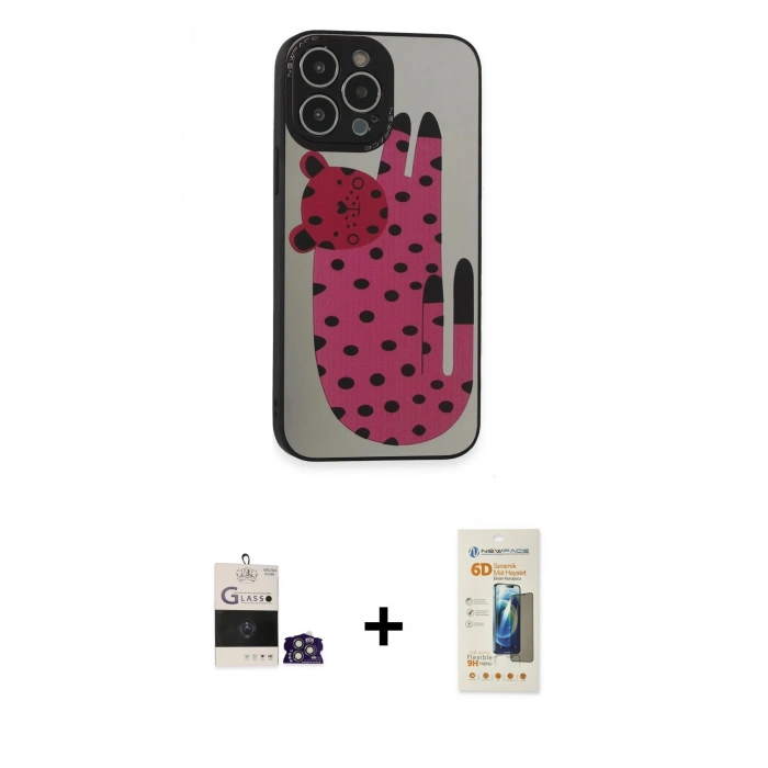 MARSİLYAN™- iPhone 14 Pro Max Kılıf Odak Klasik Serisi - Siyah 6D Mat Seramik Hayalet Nano Ekran Koruyucu + Bilvis Titan Kamera Lens - GS