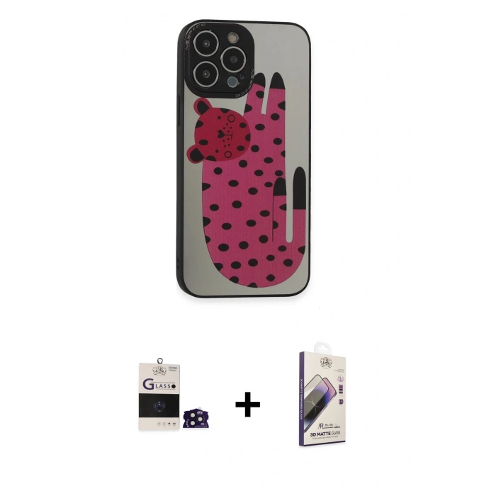 MARSİLYAN™- iPhone 14 Pro Max Kılıf Odak Klasik Serisi - Siyah Bilvis 3D Mat Cam Ekran Koruyucu + Bilvis Titan Kamera Lens - DNMR