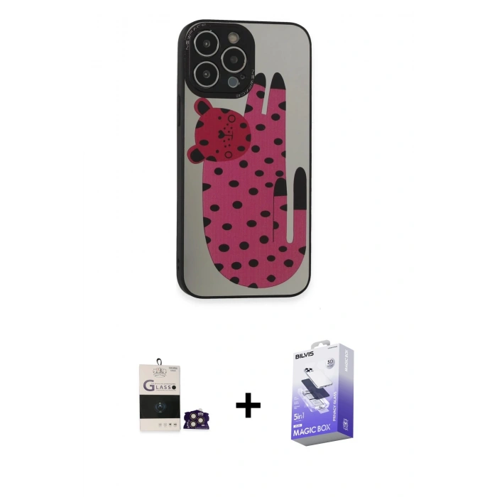 MARSİLYAN™- iPhone 14 Pro Max Kılıf Odak Klasik Serisi - Siyah Bilvis 5in1 5D Magic Hayalet Cam Ekran Koruyucu + Bilvis Titan Kamera Lens - GD