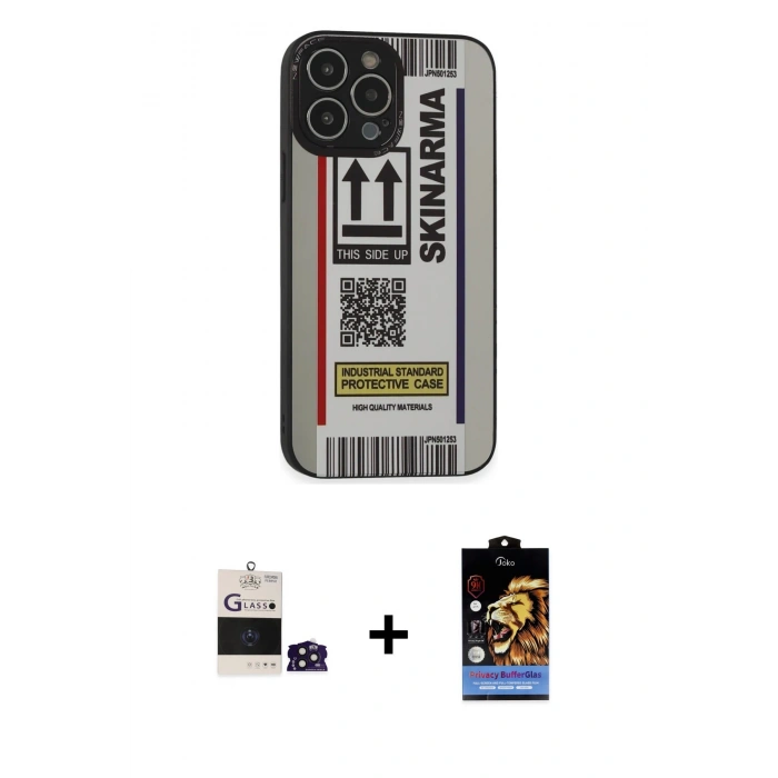 MARSİLYAN™- iPhone 14 Pro Max Kılıf Odak Klasik Serisi - Siyah Buffer Hayalet Cam Ekran Koruyucu + Bilvis Titan Kamera Lens - DNMR