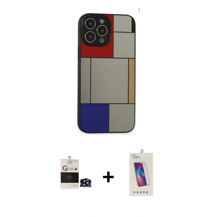 MARSİLYAN™- iPhone 14 Pro Max Kılıf Odak Klasik Serisi - Siyah Joko 5D Cam + Bilvis Titan Kamera Lens - SH