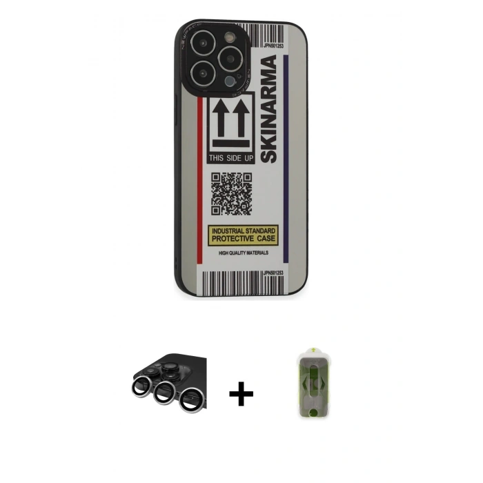MARSİLYAN™- iPhone 14 Pro Max Kılıf Odak Klasik Serisi - Siyah Joko Magic 5D Hayalet Cam + Gümüş Raze Metal Kamera Lens