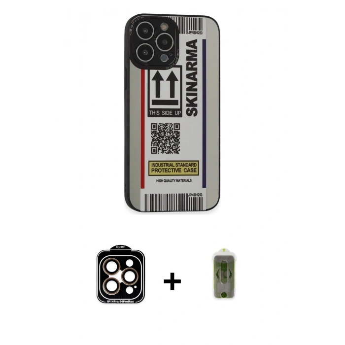 MARSİLYAN™- iPhone 14 Pro Max Kılıf Odak Klasik Serisi - Siyah Joko Magic 5D Hayalet Cam + PVD Metal Kamera Lens - TU