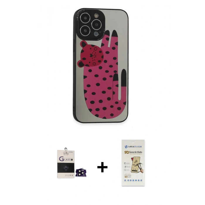 MARSİLYAN™- iPhone 14 Pro Max Kılıf Odak Klasik Serisi - Siyah Mat Seramik Nano Ekran Koruyucu + Bilvis Titan Kamera Lens - SH