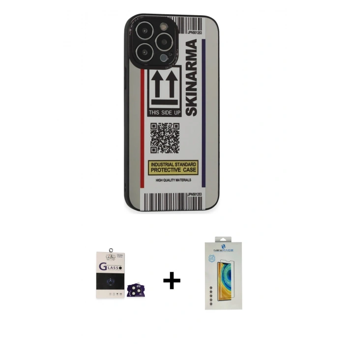 MARSİLYAN™- iPhone 14 Pro Max Kılıf Odak Klasik Serisi - Siyah Polymer Nano Ekran Koruyucu + Bilvis Titan Kamera Lens - DNMR