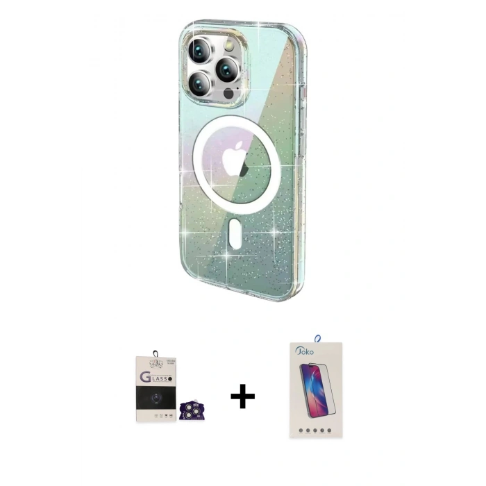 MARSİLYAN™- iPhone 14 Pro Max Kılıf Odak Modern Serisi - Siyah Joko 5D Cam + Bilvis Titan Kamera Lens - GS