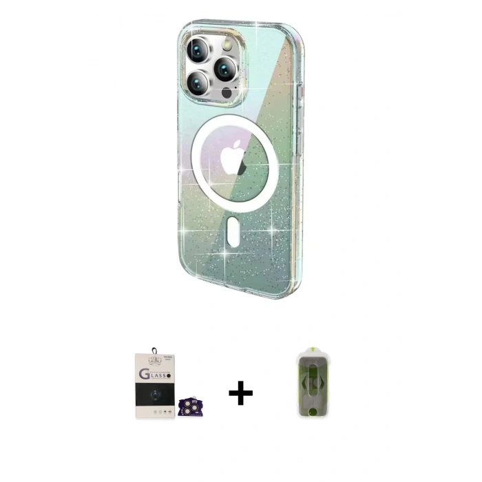 MARSİLYAN™- iPhone 14 Pro Max Kılıf Odak Modern Serisi - Siyah Joko Magic 5D Hayalet Cam + Bilvis Titan Kamera Lens - GD