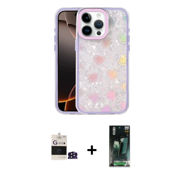 MARSİLYAN™- iPhone 14 Pro Max Kılıf Odak Prime - Şeffaf 360 Full Body Arka Koruyucu + Bilvis Titan Kamera Lens - DNMR