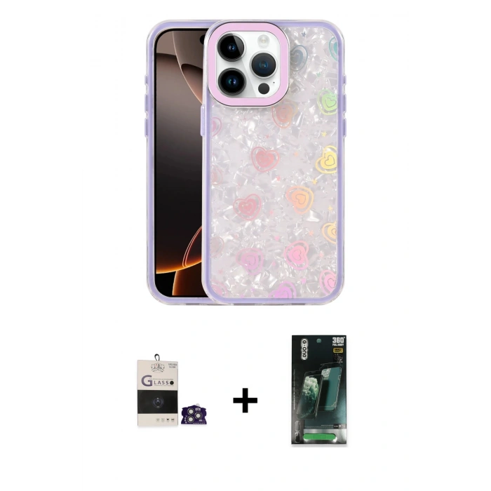 MARSİLYAN™- iPhone 14 Pro Max Kılıf Odak Prime - Şeffaf 360 Full Body Arka Koruyucu + Bilvis Titan Kamera Lens - GS