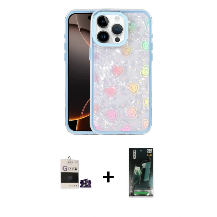 MARSİLYAN™- iPhone 14 Pro Max Kılıf Odak Prime - Şeffaf 360 Full Body Arka Koruyucu + Bilvis Titan Kamera Lens - GS
