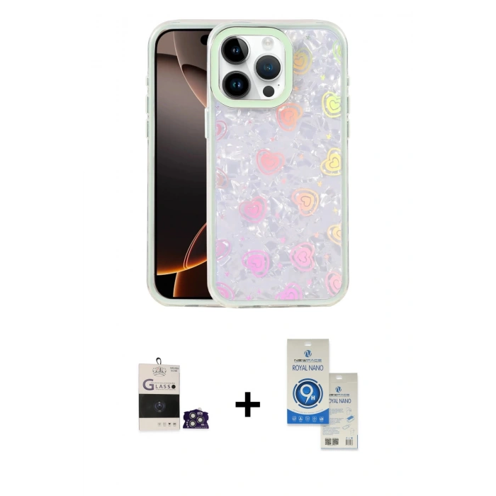 MARSİLYAN™- iPhone 14 Pro Max Kılıf Odak Prime - Şeffaf Royal Nano Ekran Koruyucu + Bilvis Titan Kamera Lens - GS