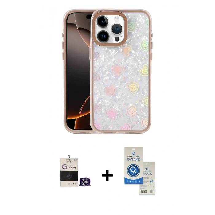 MARSİLYAN™- iPhone 14 Pro Max Kılıf Odak Prime - Şeffaf Royal Nano Ekran Koruyucu + Bilvis Titan Kamera Lens - GS