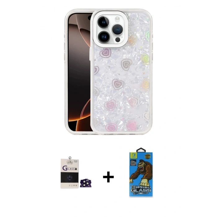 MARSİLYAN™- iPhone 14 Pro Max Kılıf Odak Prime - Siyah 18D Cam Ekran Koruyucu + Bilvis Titan Kamera Lens - DNMR