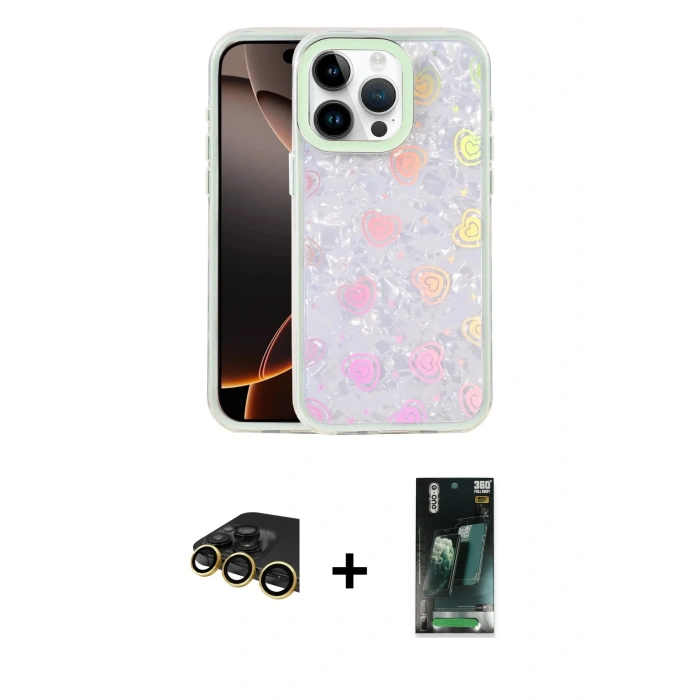 MARSİLYAN™- iPhone 14 Pro Max Kılıf Odak Prime - Siyah 360 Mat Full Body Arka Koruyucu + Raze Metal Kamera Lens - GD