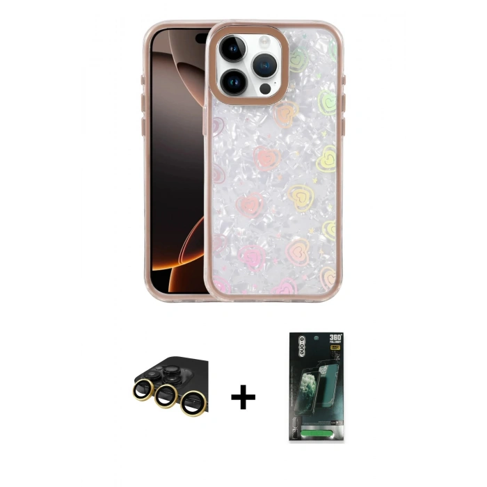 MARSİLYAN™- iPhone 14 Pro Max Kılıf Odak Prime - Siyah 360 Mat Full Body Arka Koruyucu + Raze Metal Kamera Lens - GD