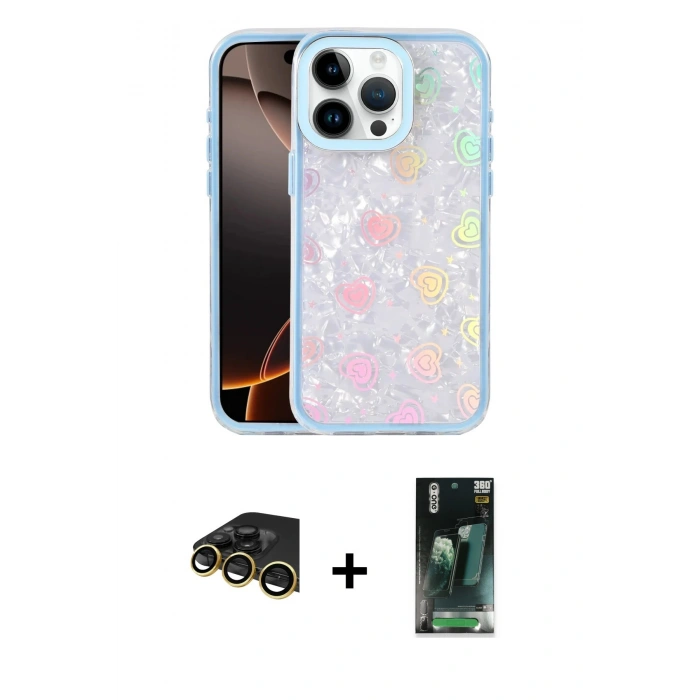 MARSİLYAN™- iPhone 14 Pro Max Kılıf Odak Prime - Siyah 360 Mat Full Body Arka Koruyucu + Raze Metal Kamera Lens - GD