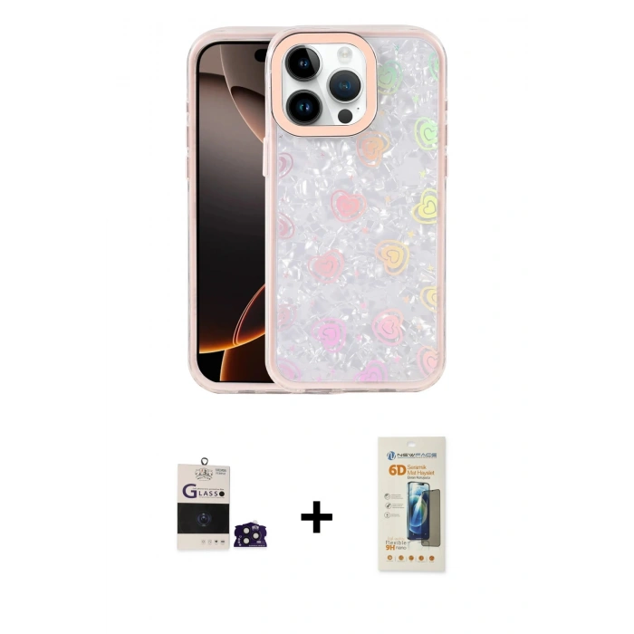 MARSİLYAN™- iPhone 14 Pro Max Kılıf Odak Prime - Siyah 6D Mat Seramik Hayalet Nano Ekran Koruyucu + Bilvis Titan Kamera Lens - DNMR