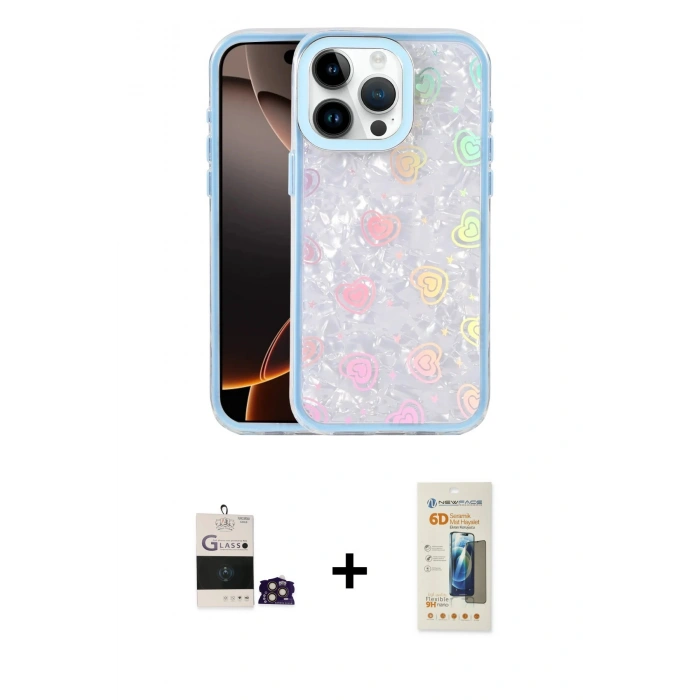 MARSİLYAN™- iPhone 14 Pro Max Kılıf Odak Prime - Siyah 6D Mat Seramik Hayalet Nano Ekran Koruyucu + Bilvis Titan Kamera Lens - GD