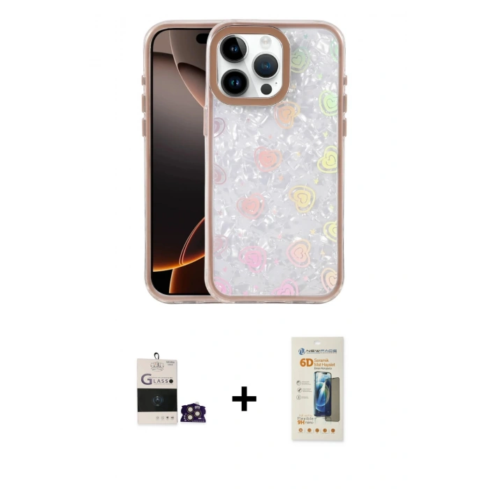 MARSİLYAN™- iPhone 14 Pro Max Kılıf Odak Prime - Siyah 6D Mat Seramik Hayalet Nano Ekran Koruyucu + Bilvis Titan Kamera Lens - GD