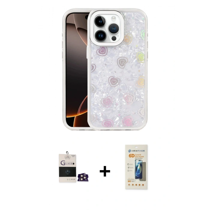 MARSİLYAN™- iPhone 14 Pro Max Kılıf Odak Prime - Siyah 6D Mat Seramik Hayalet Nano Ekran Koruyucu + Bilvis Titan Kamera Lens - GD