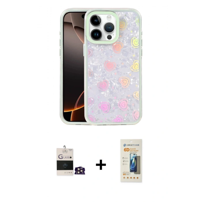 MARSİLYAN™- iPhone 14 Pro Max Kılıf Odak Prime - Siyah 6D Mat Seramik Hayalet Nano Ekran Koruyucu + Bilvis Titan Kamera Lens - GD