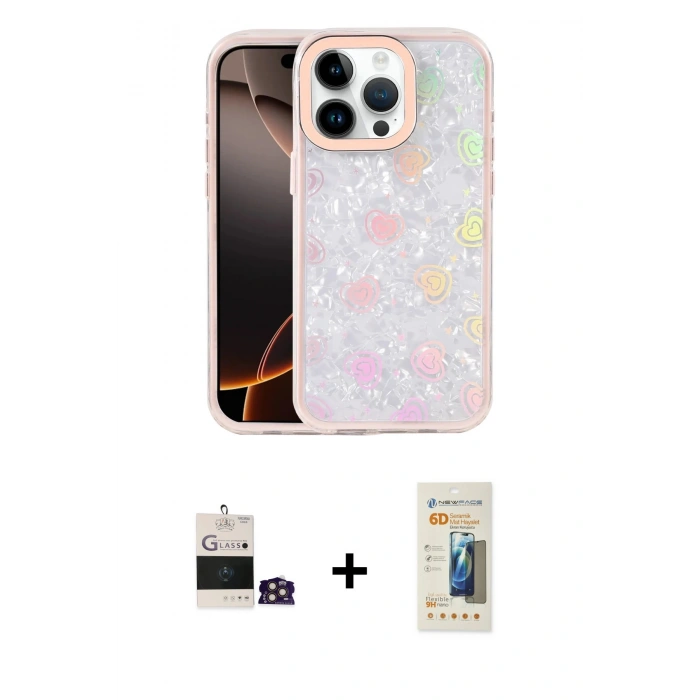 MARSİLYAN™- iPhone 14 Pro Max Kılıf Odak Prime - Siyah 6D Mat Seramik Hayalet Nano Ekran Koruyucu + Bilvis Titan Kamera Lens - GD