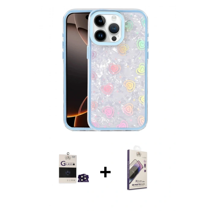 MARSİLYAN™- iPhone 14 Pro Max Kılıf Odak Prime - Siyah Bilvis 3D Mat Cam Ekran Koruyucu + Bilvis Titan Kamera Lens - DNMR