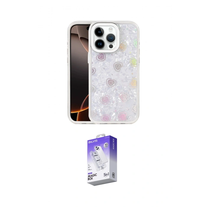 MARSİLYAN™- iPhone 14 Pro Max Kılıf Odak Prime - Siyah Bilvis 5in1 3D Magic Cam Ekran Koruyucu