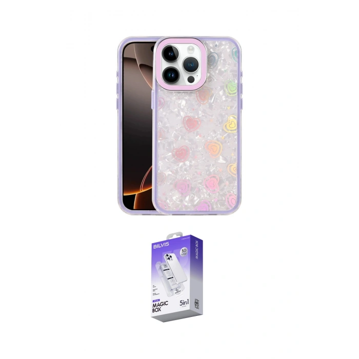 MARSİLYAN™- iPhone 14 Pro Max Kılıf Odak Prime - Siyah Bilvis 5in1 3D Magic Cam Ekran Koruyucu