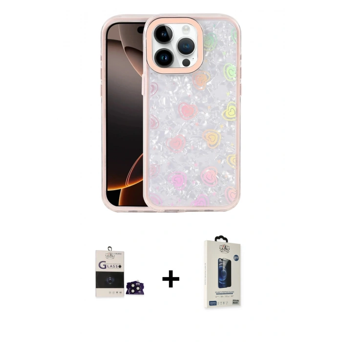 MARSİLYAN™- iPhone 14 Pro Max Kılıf Odak Prime - Siyah Bilvis Hayalet Cam Ekran Koruyucu + Bilvis Titan Kamera Lens - SH